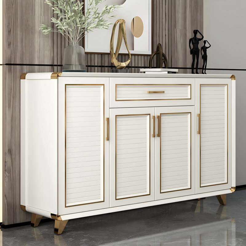 70.87" Cream Aluminum alloy Shoe Storage