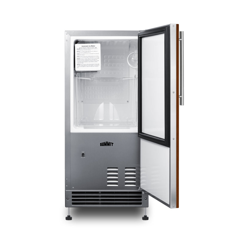 Summit Appliance 15" W Built-in ADA Panel Ready Drain-Free Icemaker (Panel not Included)