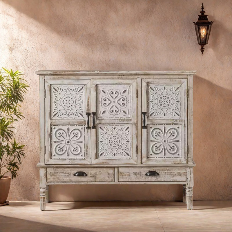 American-style retro antique carved cabinet