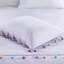 Édredon lavande avec pampilles amusantes et coussin décoratif en forme de cœur