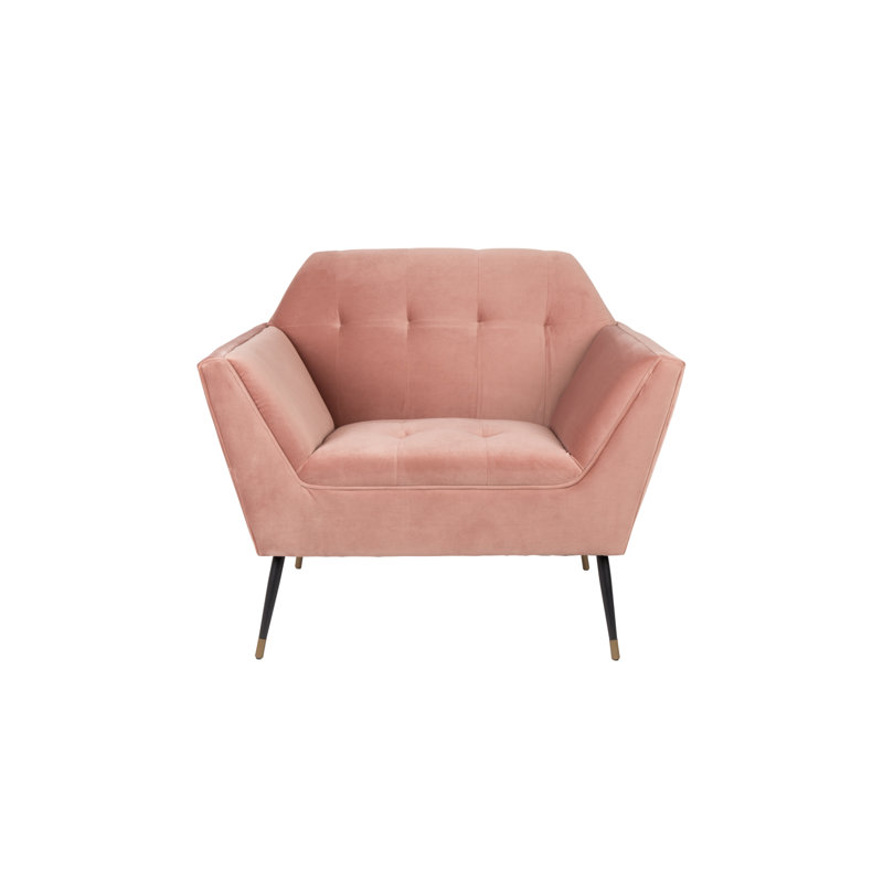 Fauteuil en velours Kate, Velours rose