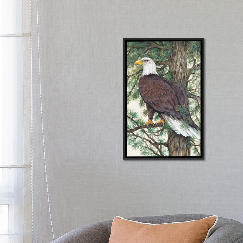 «Eagle in the Pine», reproduction d'art sur toile tendue, H 18 po x l 12 po x P 1,5 po, Toile tendue, Pas de tapis
