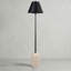 Lampe en travertin 36 pouces au fini acier noirci, base en pierre naturelle avec abat-jour en métal Empire