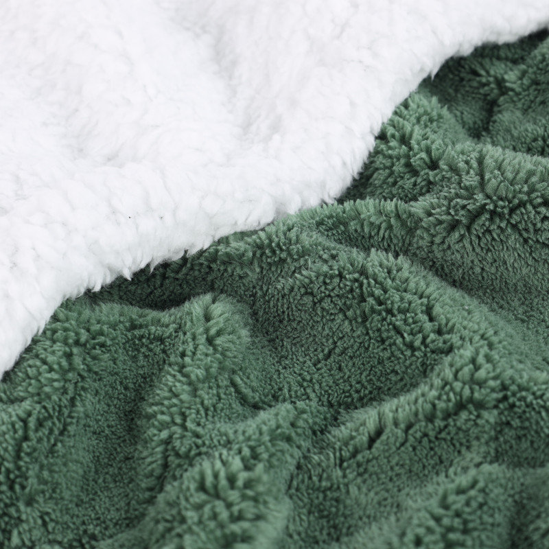 Literie moelleuse réversible de qualité supérieure Sherpa, Double/grand, Vert