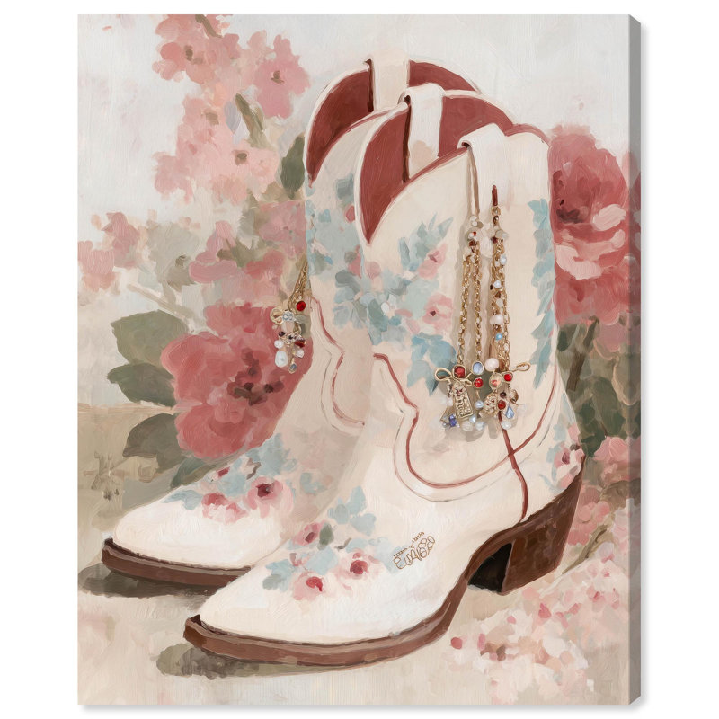 Impression sur toile Spring Charm Bottes par Art Remedy, 20 x 24, H 24 po x l 20 po, Toile tendue avec châssis