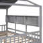 Lit double en bois pleine grandeur, finition grise, 2 tiroirs, tablette arrière pour lunettes de soleil, gris idéal, tablette de rangement,