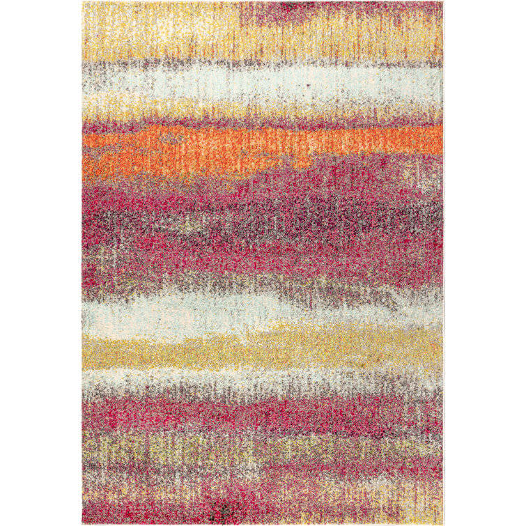 Lasley Contemporary POP Modern Abstract Vintage Cream/Pink Rug