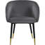Chaise d'appoint en velours gris avec garniture dorée 1pc, chaise d'appoint de cuisine de salle à manger