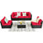 Ensemble de conversation en osier / rotin pour 5 personnes avec coussins-1113715385