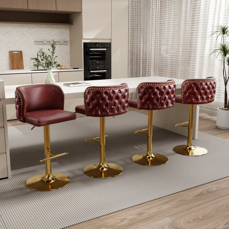 Ensemble de 4 tabourets de bar Modern, Noyer, Noir