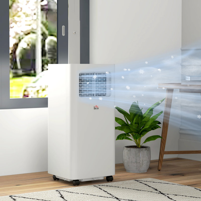 Climatiseur portatif 8 000 BTU pour pièces jusqu'à 345 pieds carrés Unité de climatisation 3 en 1 avec déshumidificateur Ventilateur en mode veille Télécommande 24H Minuterie marche / arrêt Kit d'installation blanc