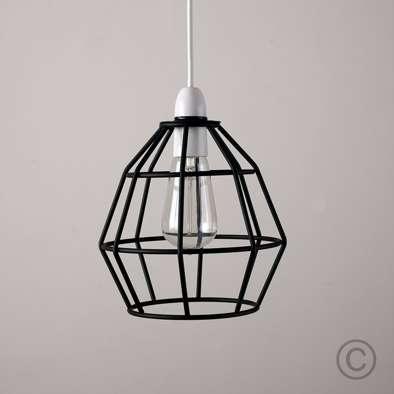 Haney 20 cm H Oval Pendant Shade ( Screw On ), Black