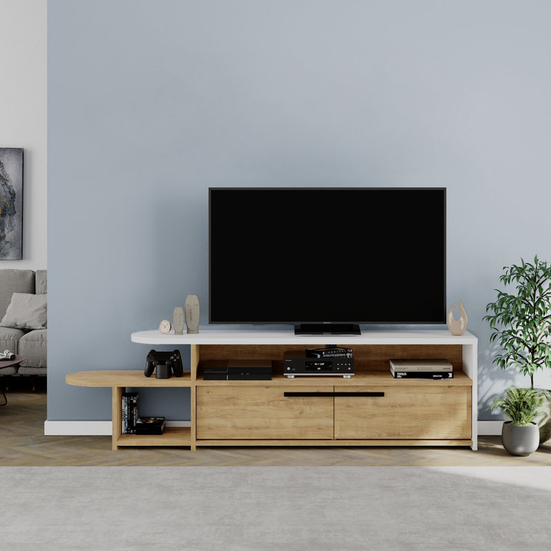 Kraay TV Stand for TVs up to 88", Oak/White