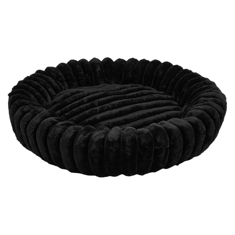 Faux Fur Pet Bed, 70cm W x 70cm D, Black