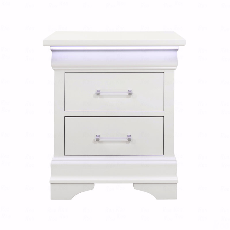 Table de chevet avec DEL, Blanc