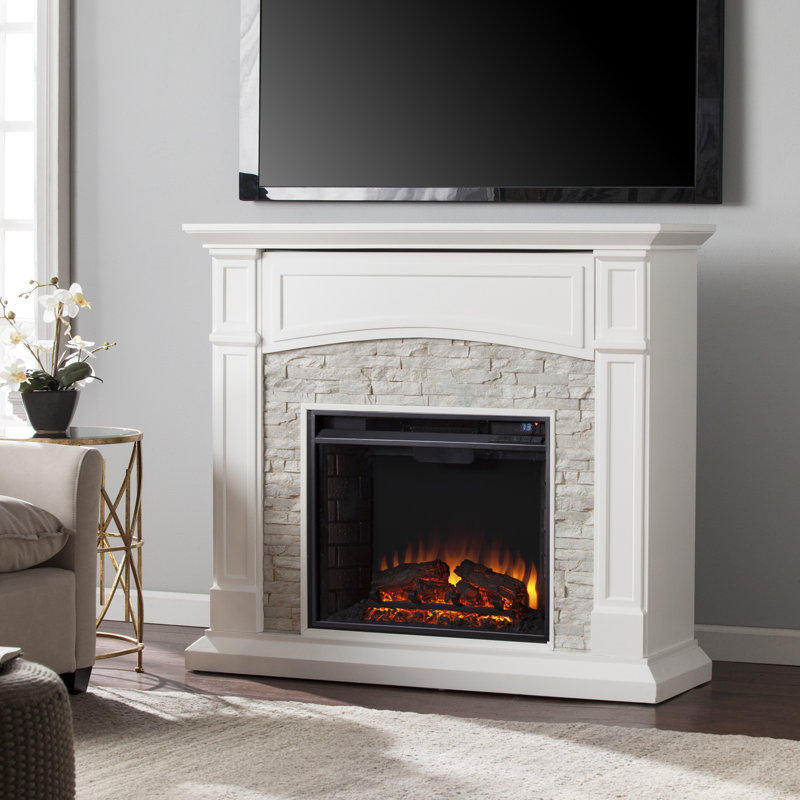 Caldina 45.75'' W White Electric Fireplace