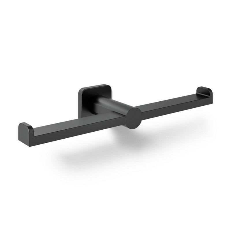 Parallel Double Toilet Paper Holder, Matte Black