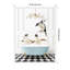 «Penguins in Blue Bathaign on Checker Floor» par Amy Peterson, reproduction d'art sur toile encadrée