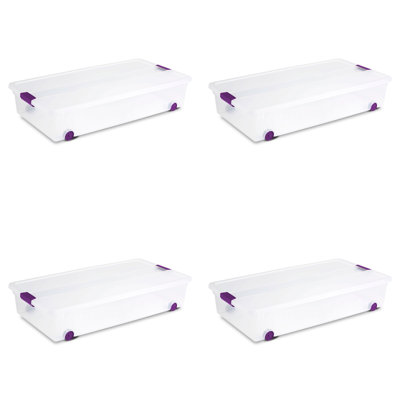 Sterilite Plastic Storage Containers with Latching Lids, Clear