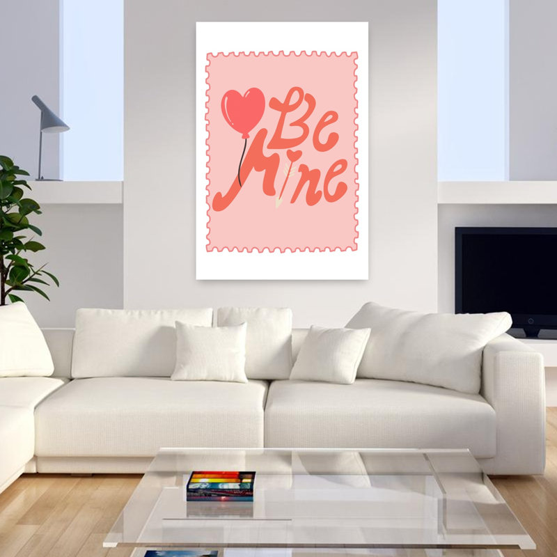 «Be Mine Heart», art mural romantique contemporain