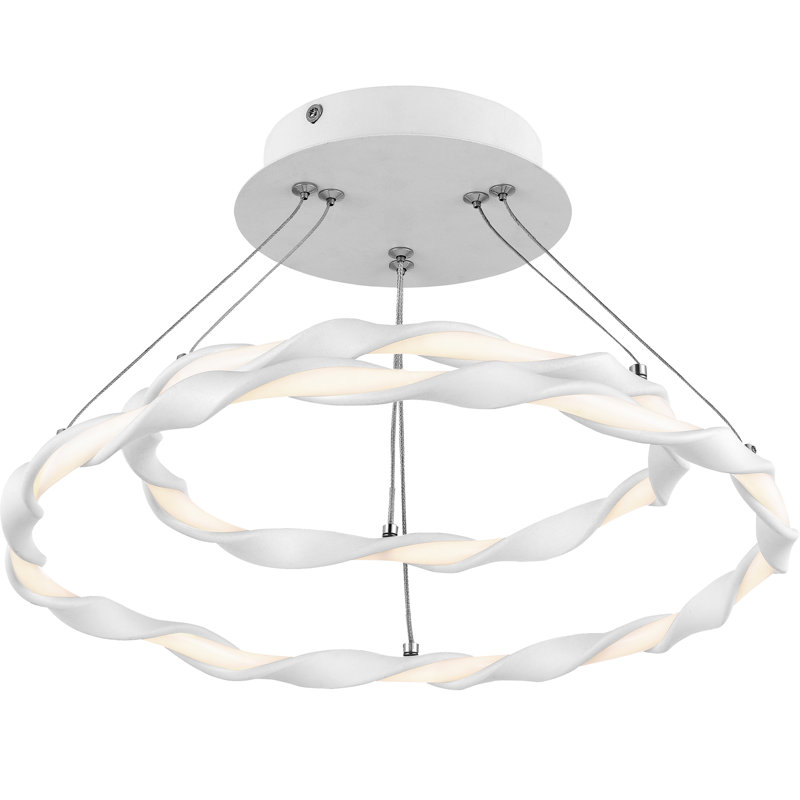 Plafonnier semi-encastré 15,75" 1 lumière del Daelen, Blanc lustré