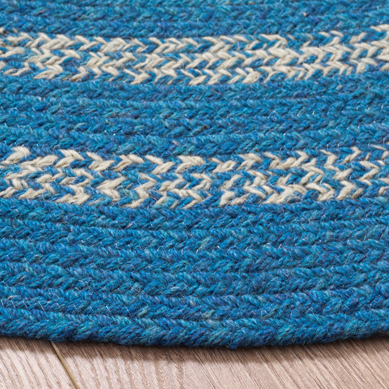 Tapis d'intérieur tressé à la main sans motif, Rond 6 pi 0 po x 6 pi 0 po