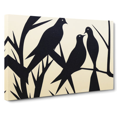 Spirited Dove Birds Abstract - Wrapped Canvas
