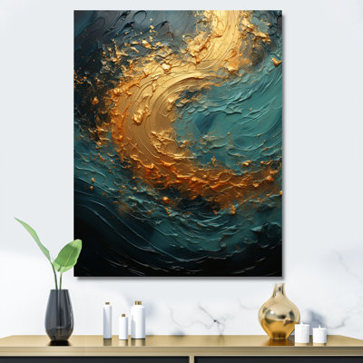 Impression sur toile Golden Emerald Surge II - Abstract Spirals