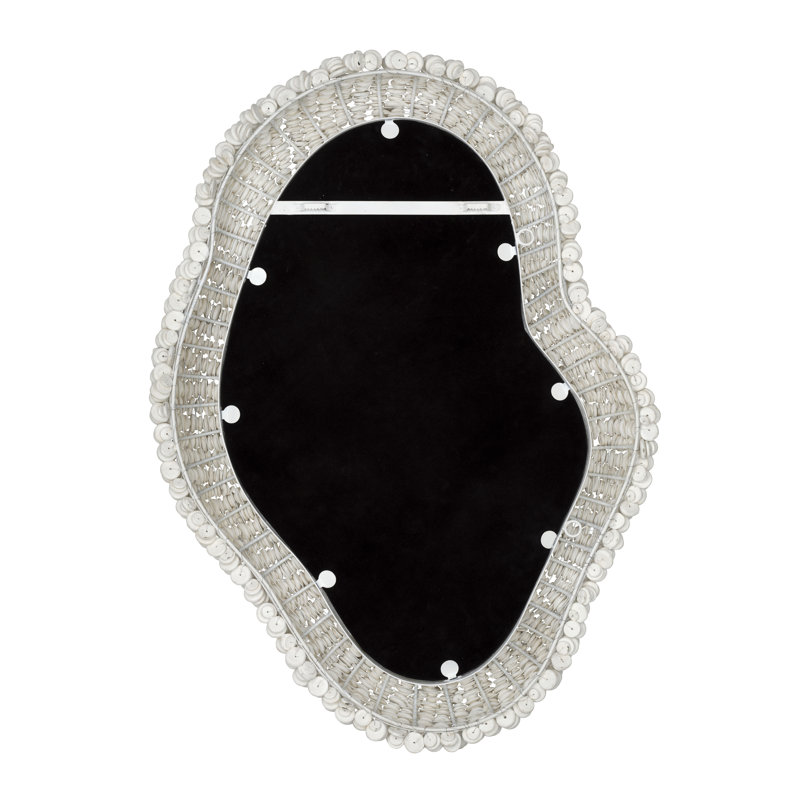 Amoeba Wood Beaded Wall Mirror