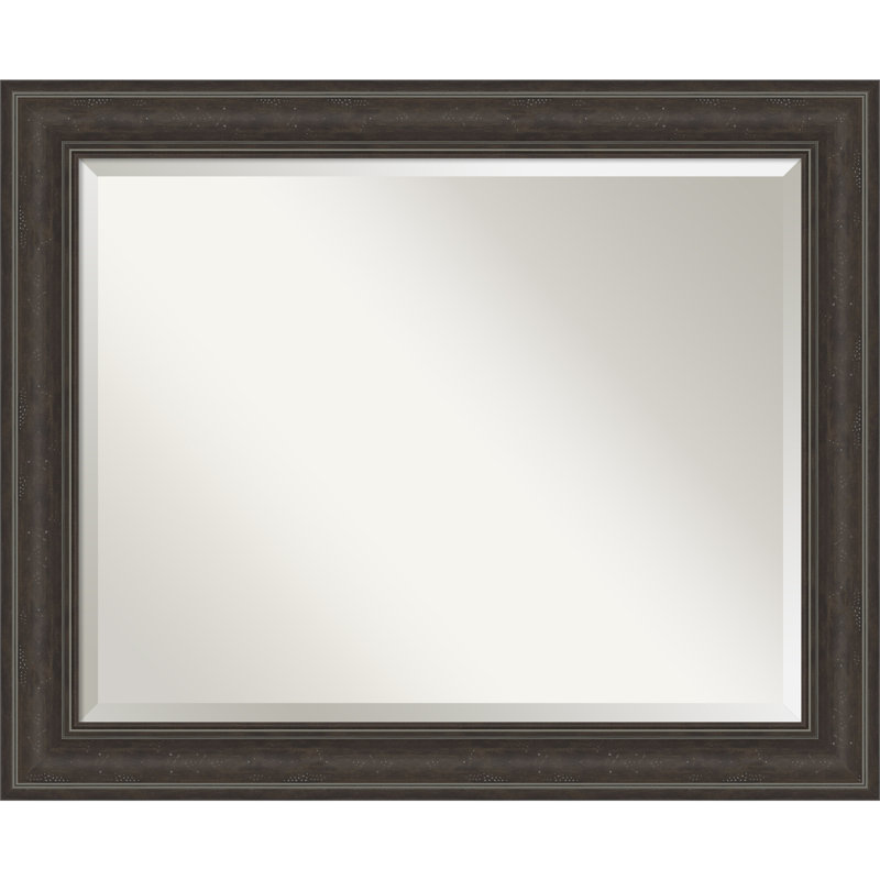 Flat Wall Mirror, Dark Brown, 27.5" x 33.5"