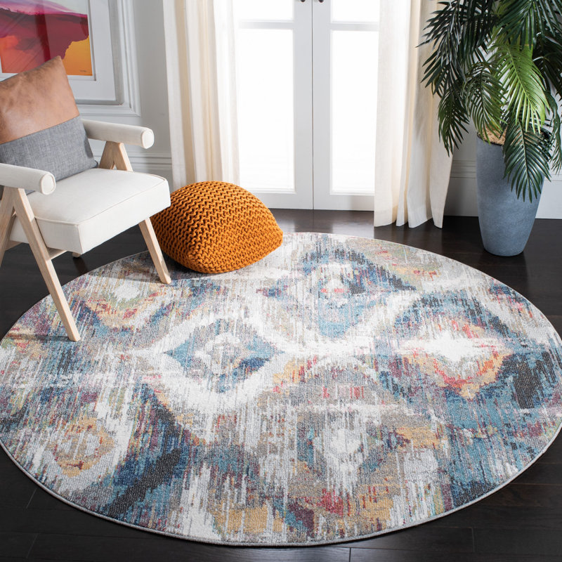 Kalamazoo Phoenix Performance Geometric Rug, Round 6'7"