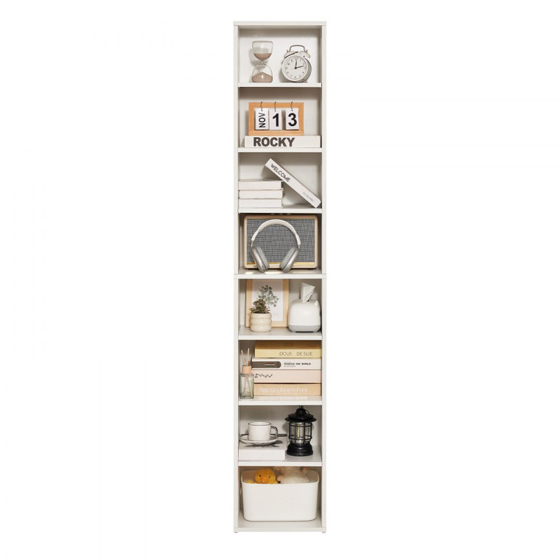 70.9" H x 11.8" W 5-Tier Wide Bookshelf, Wooden Open Bookcase with Display Storage Organizer Shelf, Freestanding Tall Display Floor Bookcase Bookshelf for Library, Bedroom, Living Room, Office, White