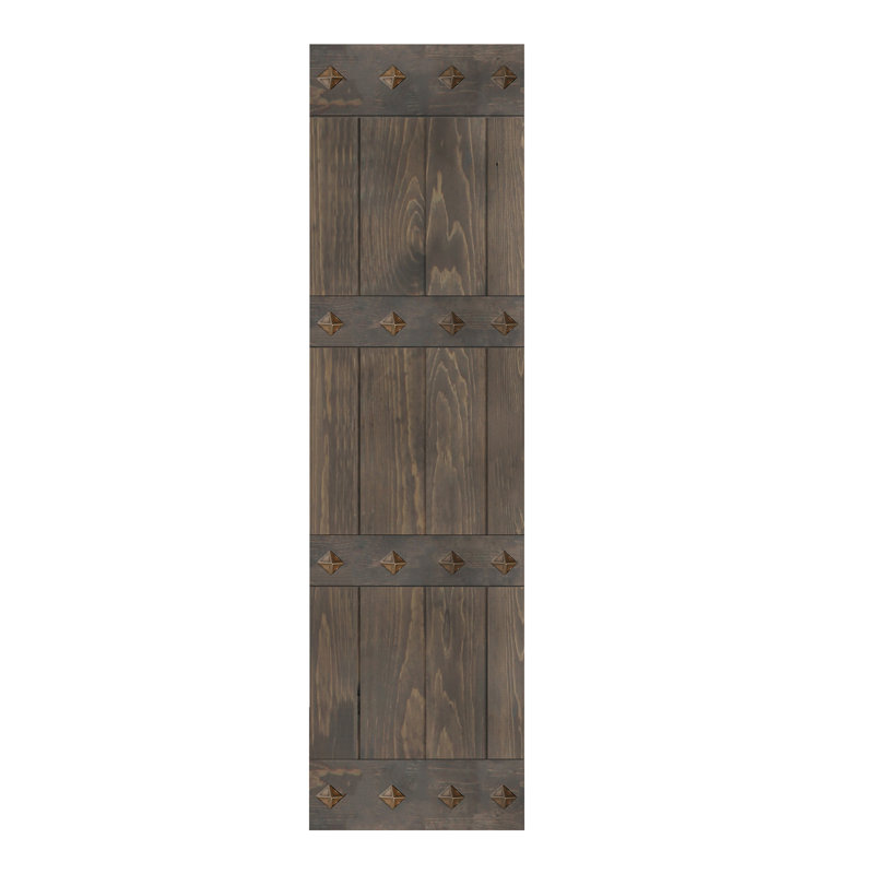 Smoky Gray Solid Wood Mid-Century Modern 24" x 84" Barn Door Slab