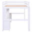 Lit mezzanine blanc avec bureau, tiroirs et station de charge-415572129
