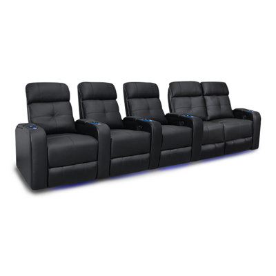 Sehin Upholstered Home Theater Seating with Cup Holder