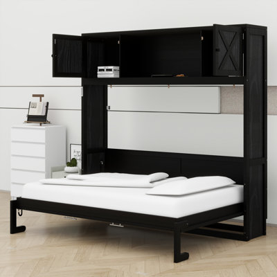 Lit escamotable multiusage avec armoires de rangement