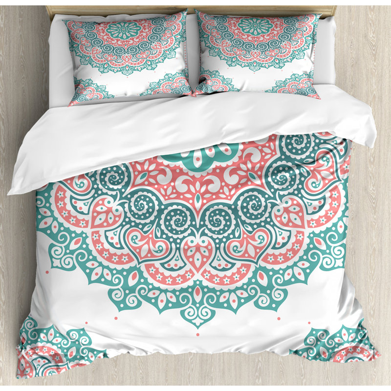 Bloomsbury Market Battista Abstract Duvet Cover Set with Pillowcases, 155 x 220 cm - 2 Pillowcases (80 x 80 cm)