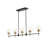 Mid-Century 5-Light Clear Glass Linear Chandelier