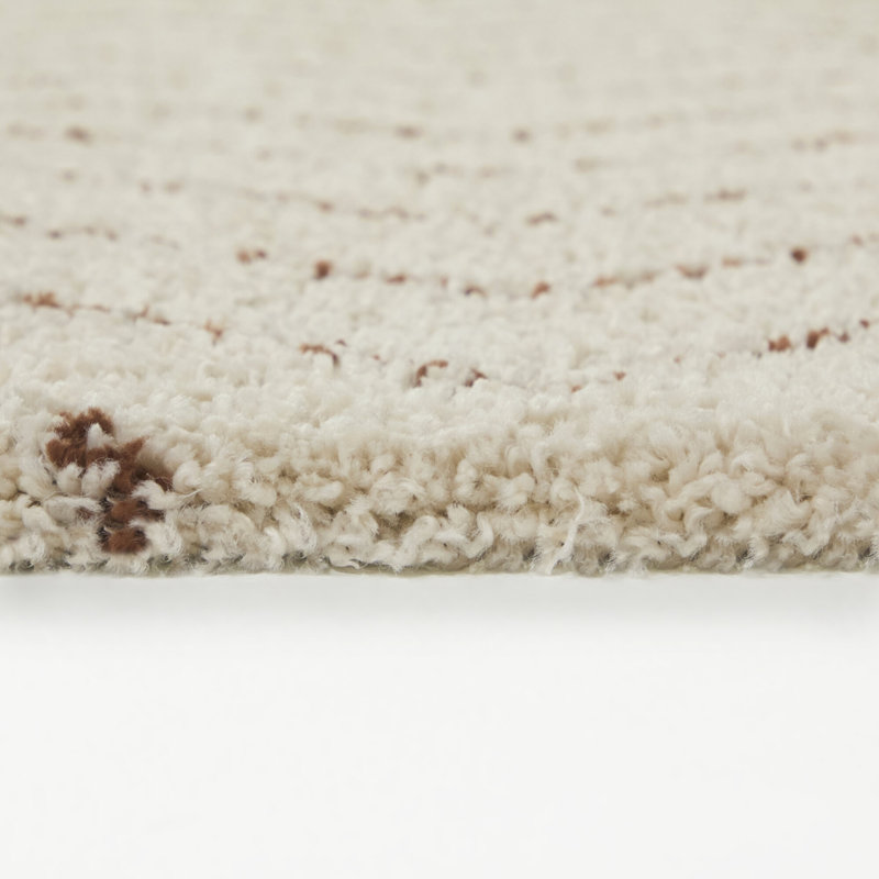 Karr Beige Zig Zag Stripe Area Rug, Rectangle 5'3" x 7'