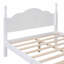 Cadre de lit double en bois pleine grandeur, cadre de lit plateforme de style rétro avec support en lattes de bois, avec finition blanche-1933196782-1933196781