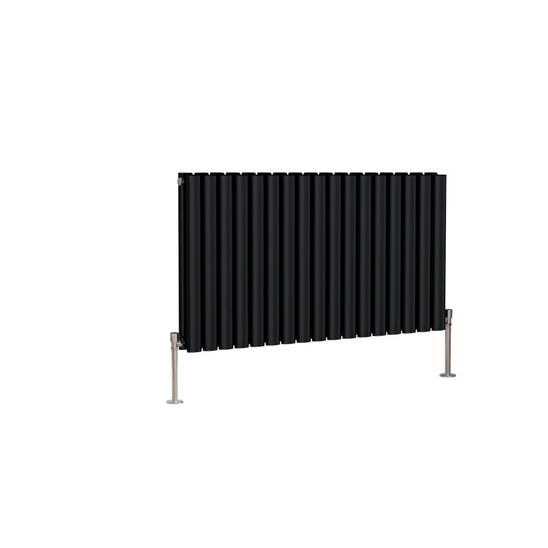 Shirly Horizontal Oval Panel Radiators, Normal Black, 60cm H x 100.3cm W, 2