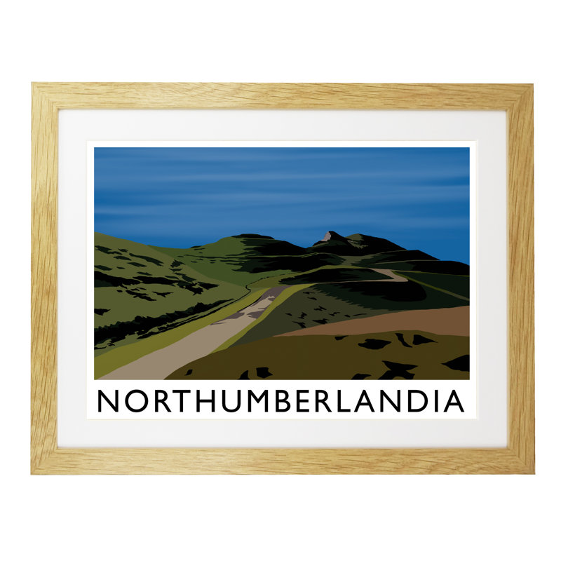 Northumberlandia by Richard O'Neil - Print, Oak Wood Frame, 33.5 cm H x 43.5 cm W x 2.2 cm D