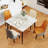 Annagh Stone Top Metal Base Dining Table-268854960-268855625