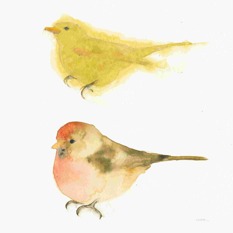 Aquarelle d'oiseaux I Sq, H 12 po x l 12 po