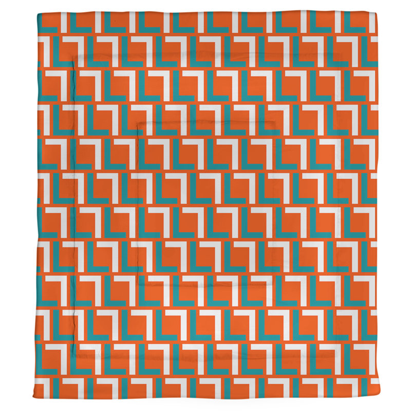 Édredon simple Football Luxury, Édredon simple TG, Orange / turquoise / blanc