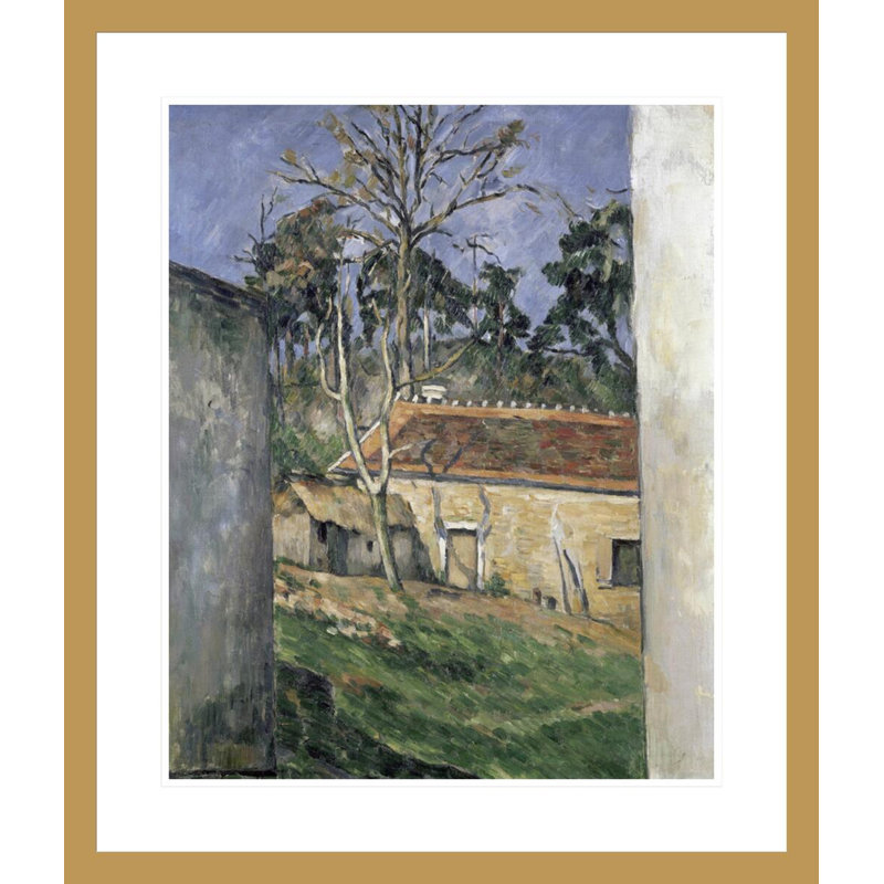 Cour de ferme par Paul Cézanne, H 27,52 po x l 23,5 po