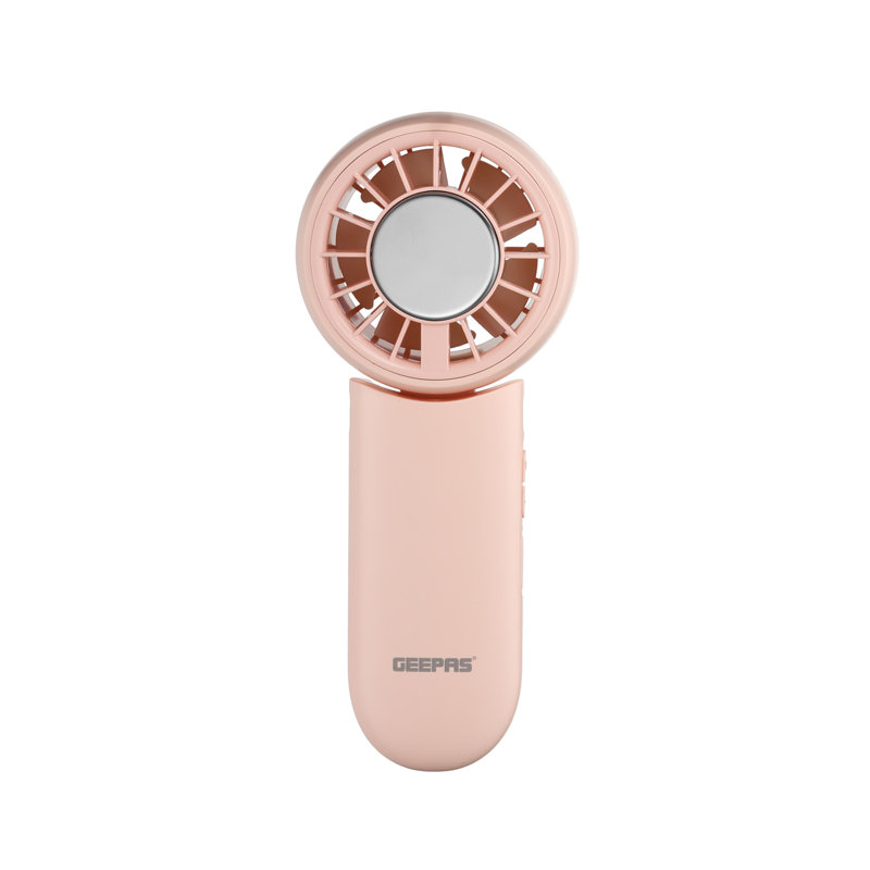 GEEPAS Rechargeable Fan | Mini Foldable Portable USB Fan for Travel Camping Office Outdoor Women Men | Handheld 2000mAh 3 Speeds + Cooling Quiet Mode 8Hr Run Time Lightweight | 2 Year Warranty