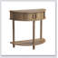 Console demi-lune rainurée de 31,5 pouces, table de canapé de style campagnard derrière le canapé, table d'entrée moderne, table décorative pour salon, couloir, entrée ou entrée étroite