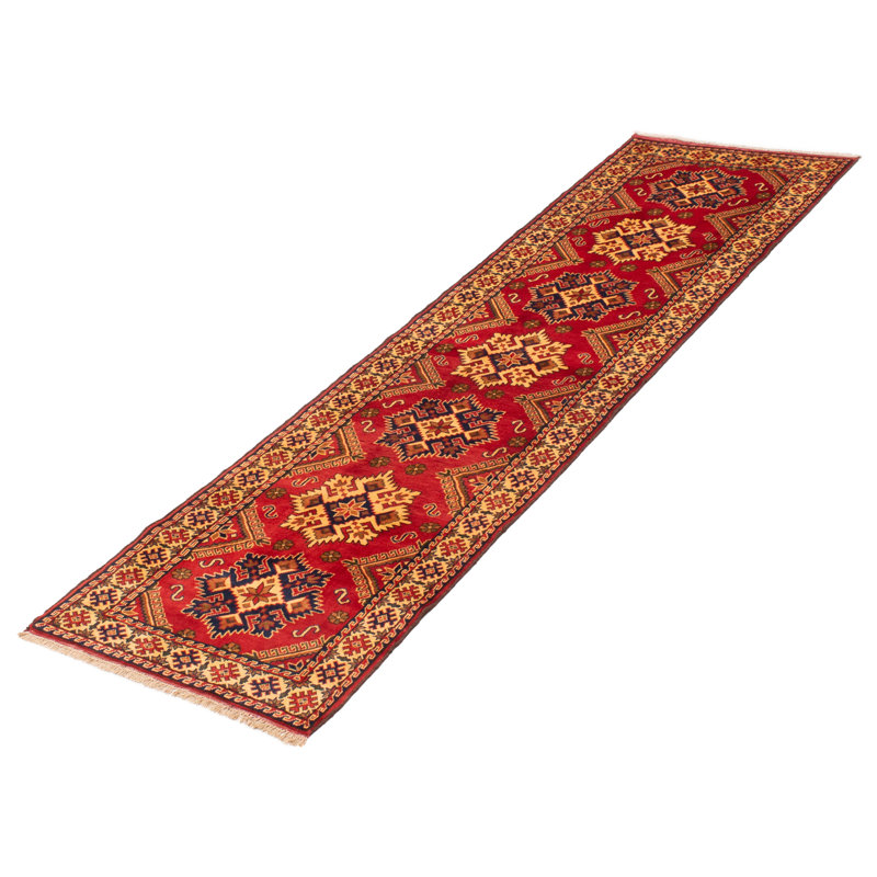 Tapis de couloir unique en laine rouge 2 pi 9 po x 9 pi 10 po Kargahi
