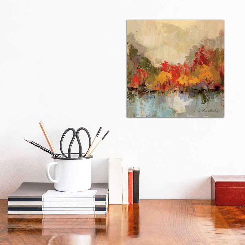 Fall Riverside II by Silvia Vassileva - Wrapped Canvas Painting, 30.48 cm H x 30.48 cm W